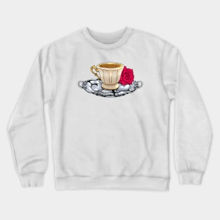 Royalcore teacup - golden cup with rose decoration Crewneck Sweatshirt